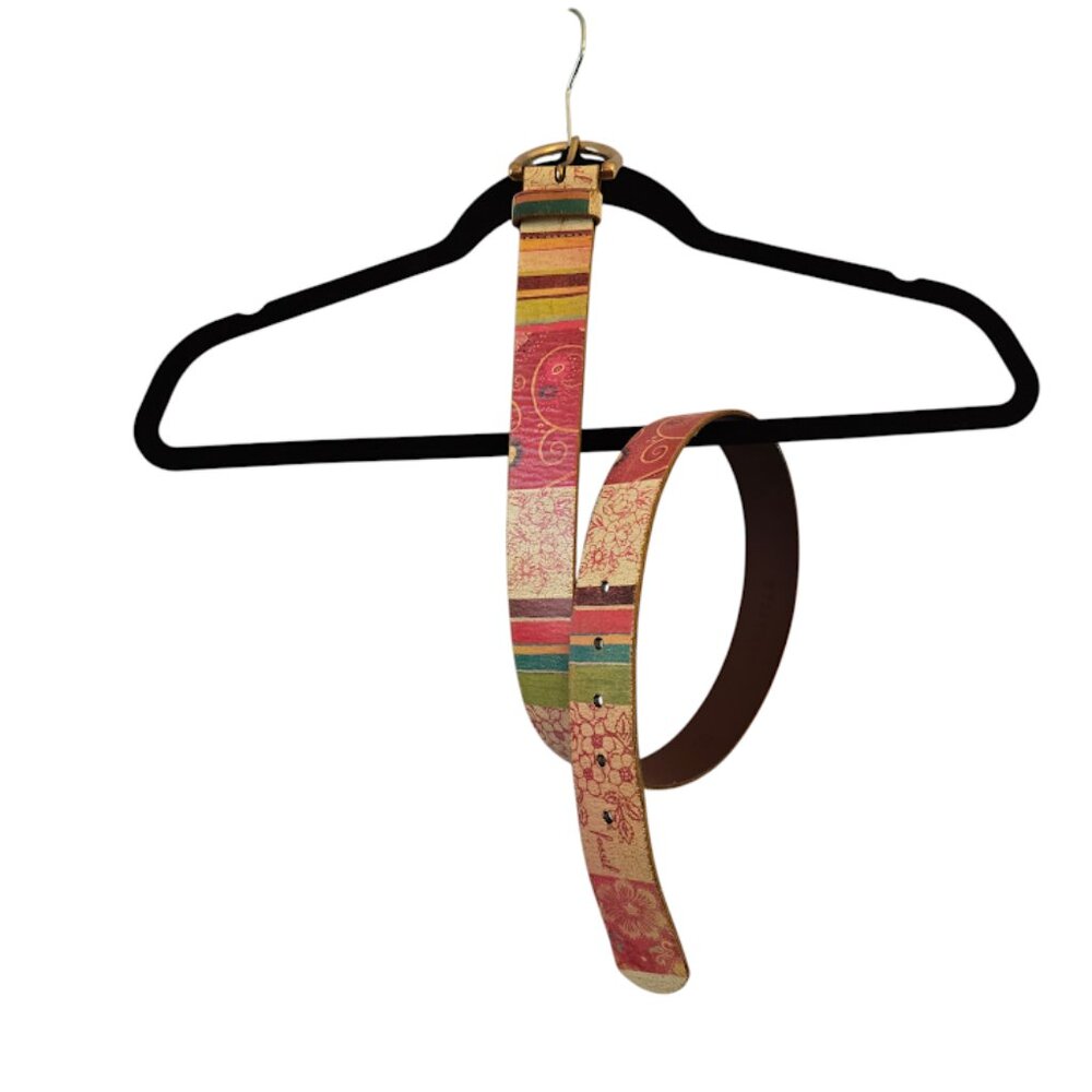 FOSSIL PATCHWORK LEATHER DESIGN FLORAL MULTI COLO… - image 1